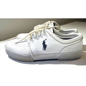 Polo Ralph Lauren Men’s Faxon Low Top Sneakers White Color Weather Size 8.5D